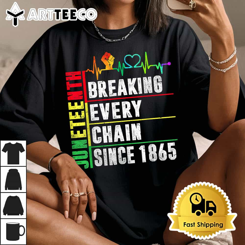 Juneteenth Breaking Every Chain Since 1865 Men Women Kids T Shirt 11