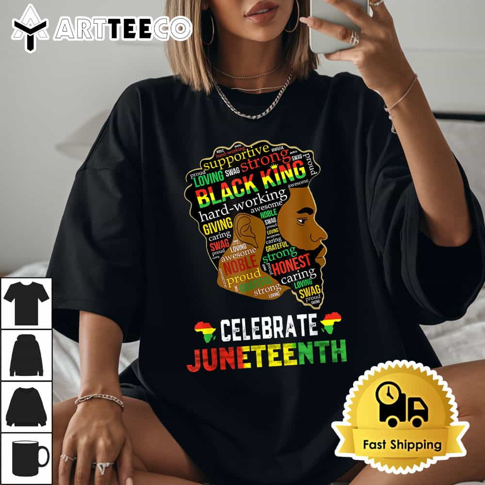 Juneteenth Celebrate 1865 Freedom Black King Fathers Day Men T Shirt1