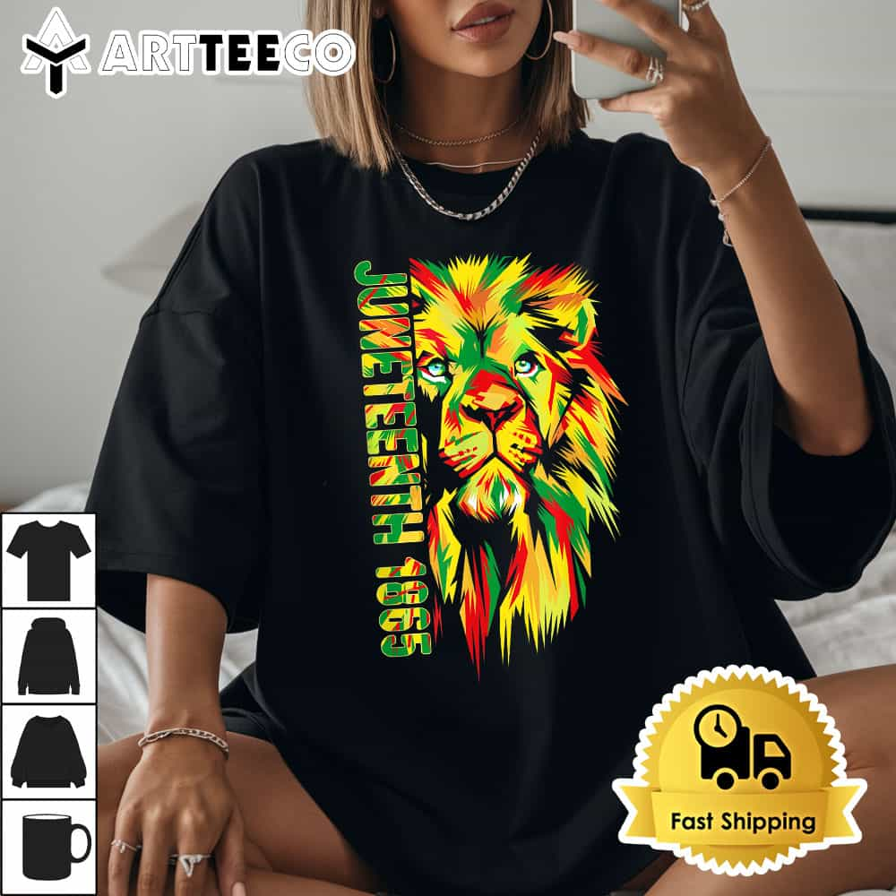 Juneteenth men women African American black lion 1865 king T Shirt1