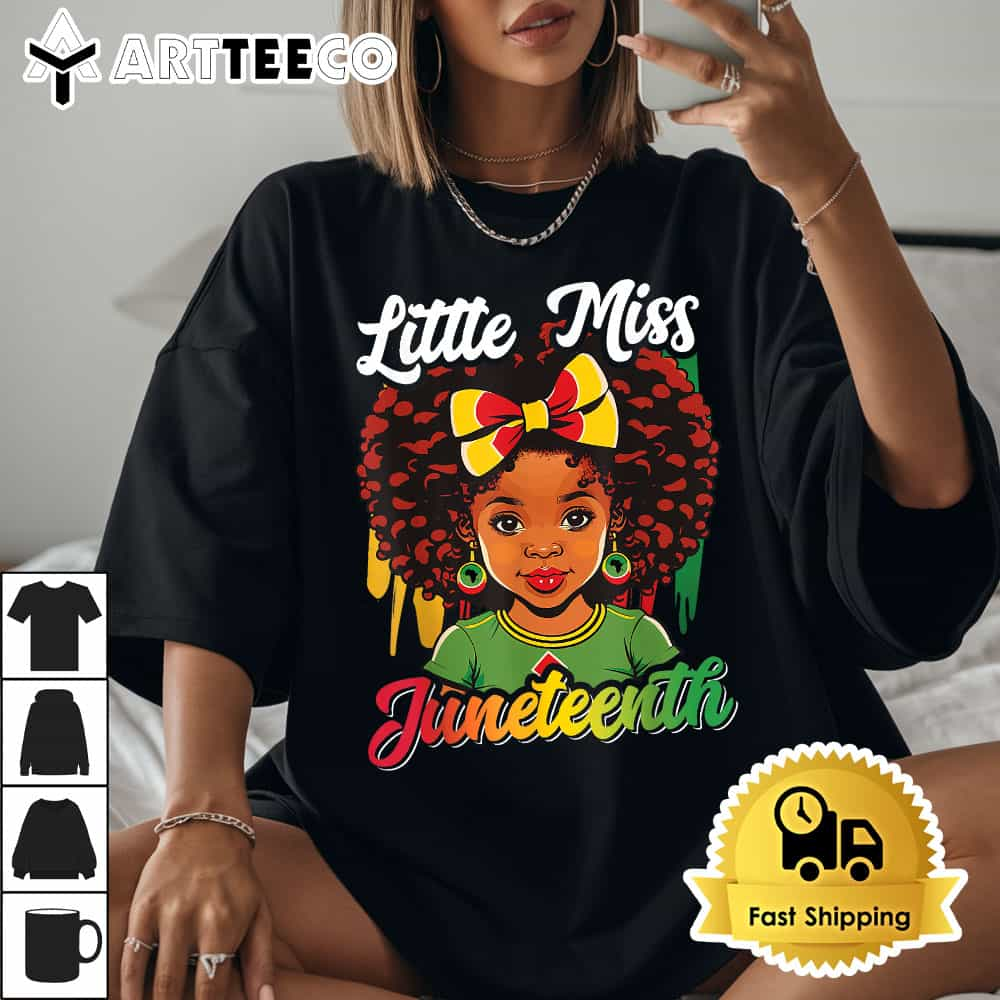 Kids Little Miss Juneteenth Shirt Girl Toddler Black History T Shirt1