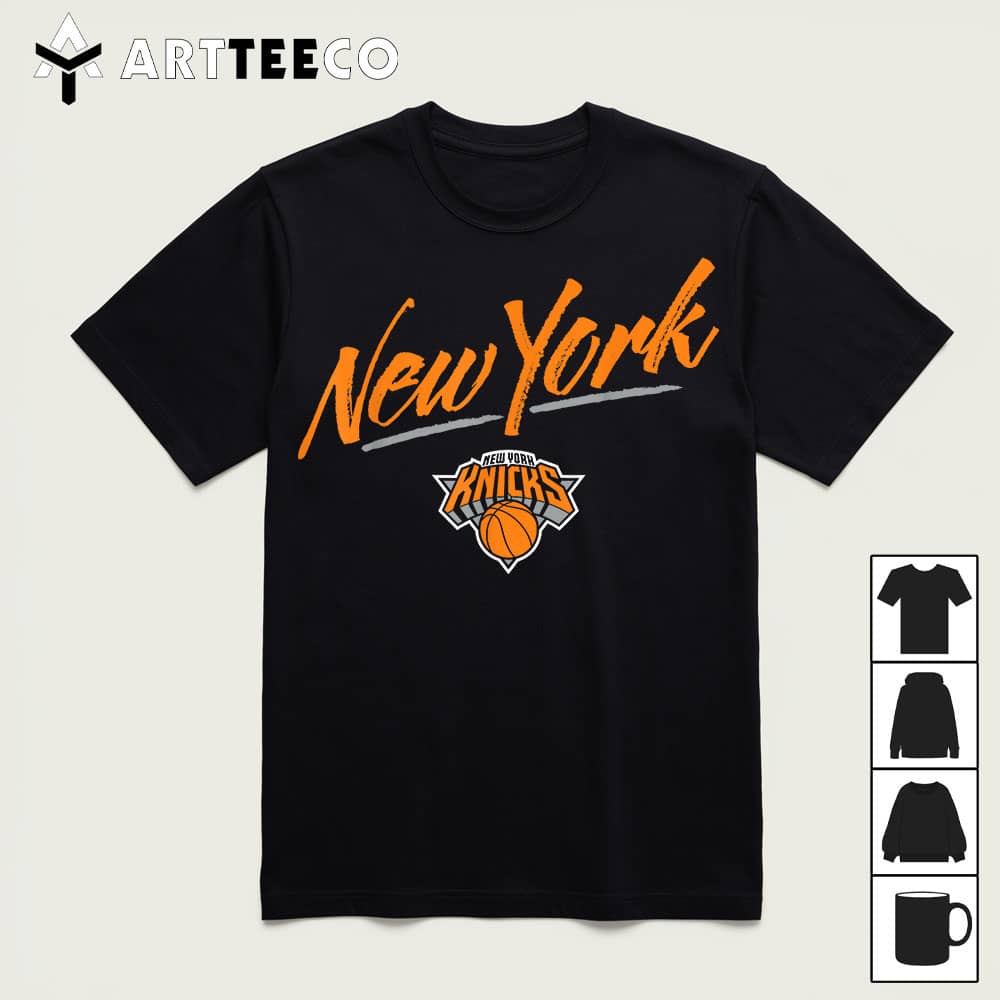 NBA New York Knicks Marker Script T Shirt1