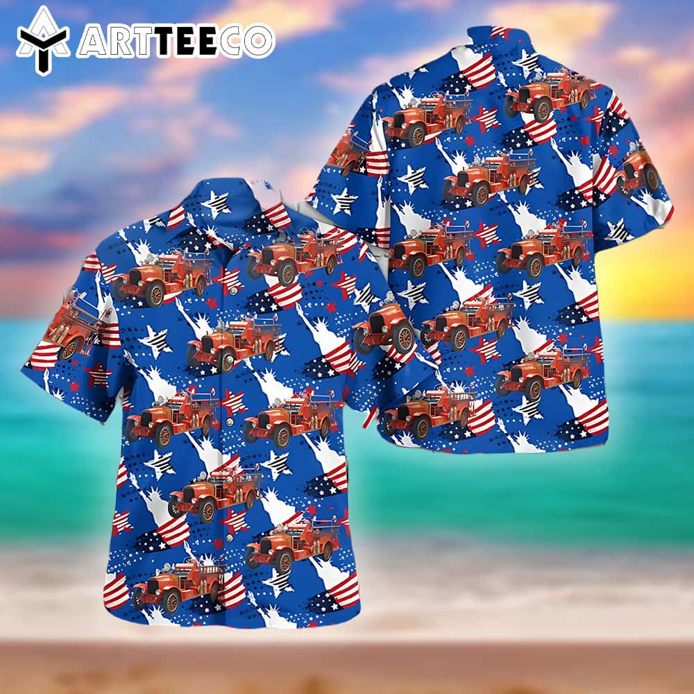 1923 La France Fire Engine 4th Of July Trendy Hawaiian Shirt For Men And Women