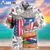 Hamburger Food Independence Day Hawaiian Shirt