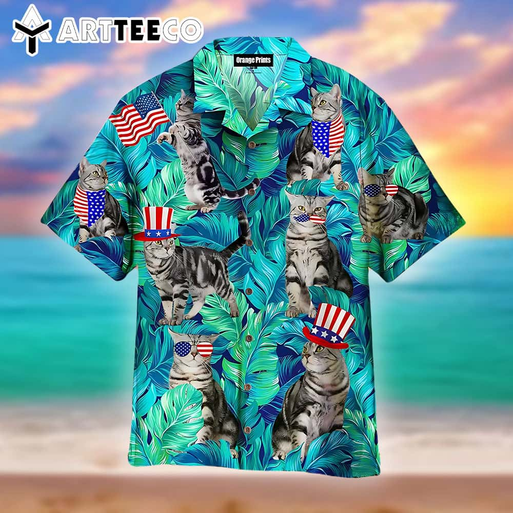 Independence Day Hawaiian Shirt For Cat Lovers