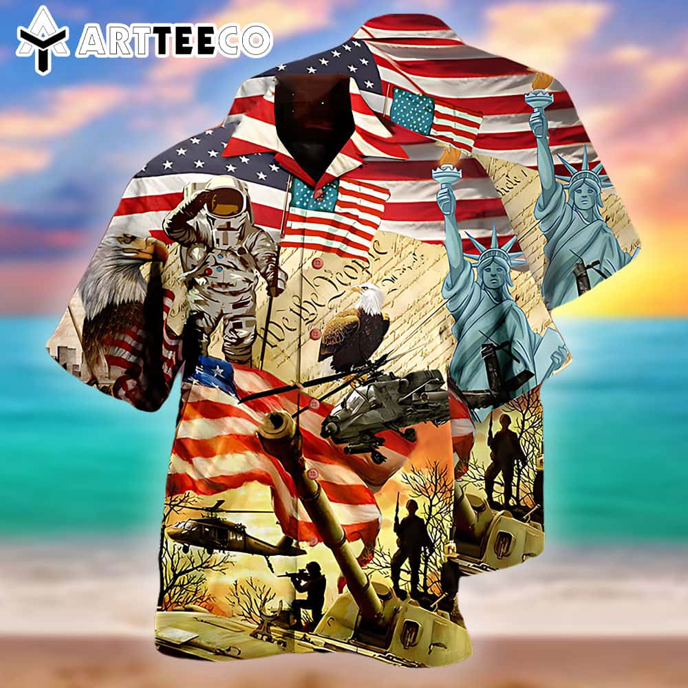 Independence Day Proud American All Printed 3d Hawaiian Shirt