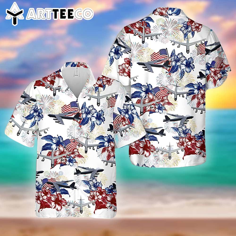 Us Air Force Boeing B 52 Stratofortress 4th Of July Trendy Hawaiian Shirt