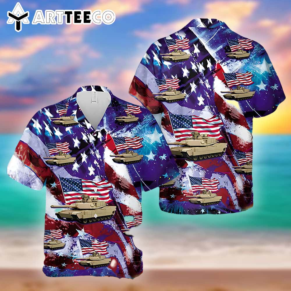 Us Army M1 Abrams 4th Of July Trendy Hawaiian Shirt