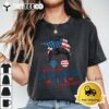 Yes Im An Ultra MAGA Girl Proud Of It USA Flag Messy Bun T Shirt1