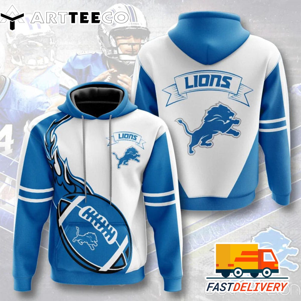 Detroit Lions Style Flame Ball 3D Shirt Unique gifts For Fans All Over Print