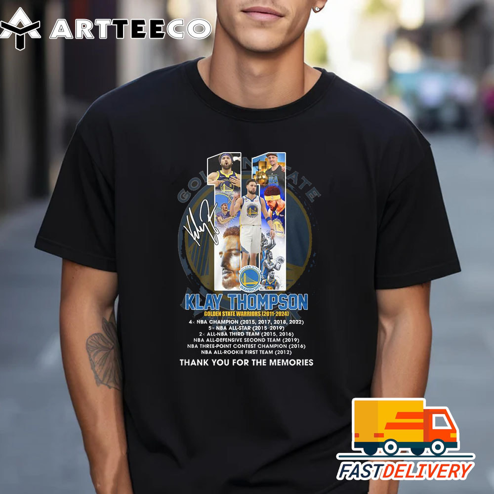 Golden State Warriors 11 Klay Thomson 2011 2024 Thank You For The Memories T Shirt 1