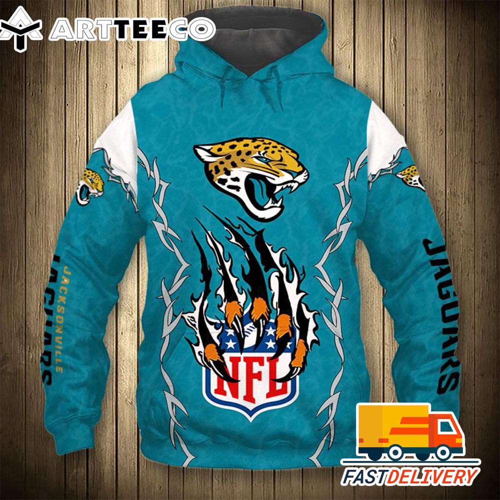 Jacksonville Jaguars Style Monster Claws 3D Shirt Unique gifts For Fans All Over Print