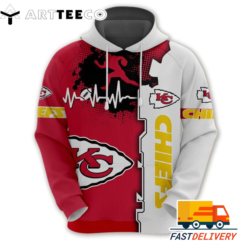 Kansas City Chiefs Heartbeat Graphic 3D Shirt Unique gifts For Fans All Over Print