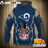 Los Angeles Rams Style Monster Claws 3D Shirt Unique gifts For Fans All Over Print