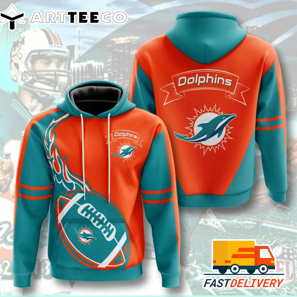 Miami Dolphins Style Flame Ball 3D Shirt Unique gifts For Fans All Over Print