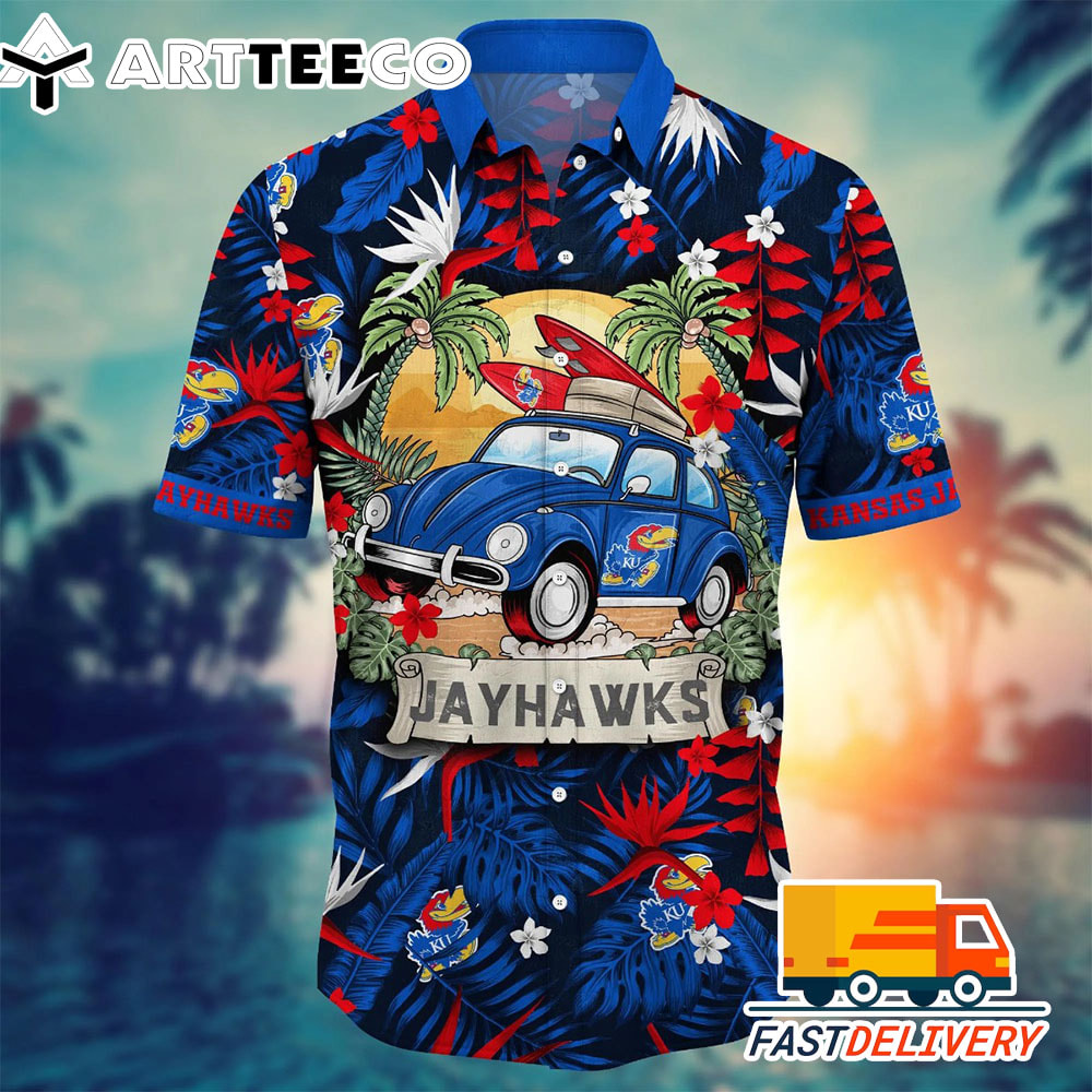 NCAA Kansas Jayhawks Hawaiian Shirt Vacation Gift For Fans Football Lover