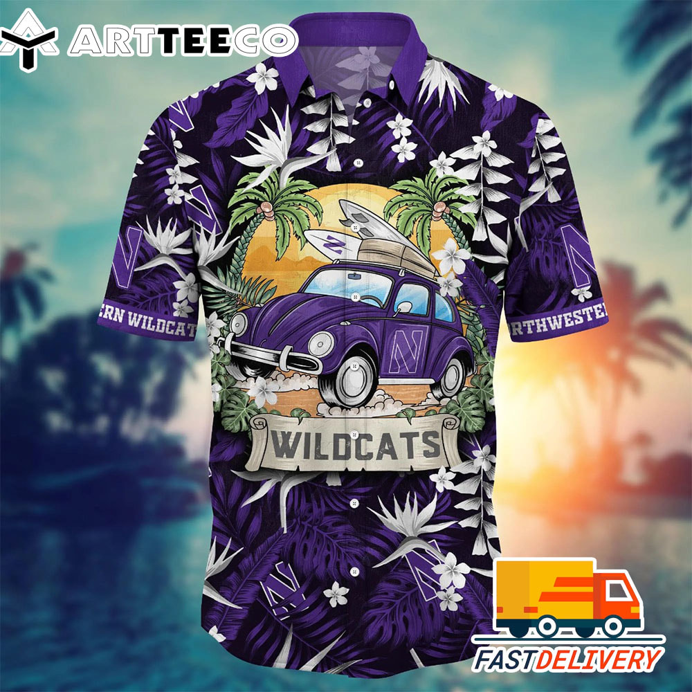 NCAA Northwestern Wildcats Hawaiian Shirt Vacation Gift For Fans Football Lover