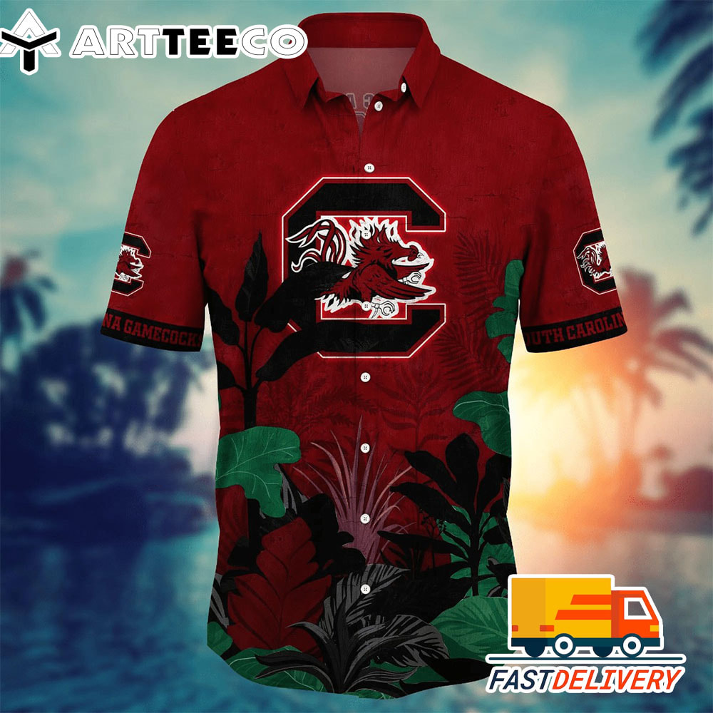 NCAA South Carolina Gamecocks Hawaiian Shirt Tropical Tree Gift For Fans Football Lover