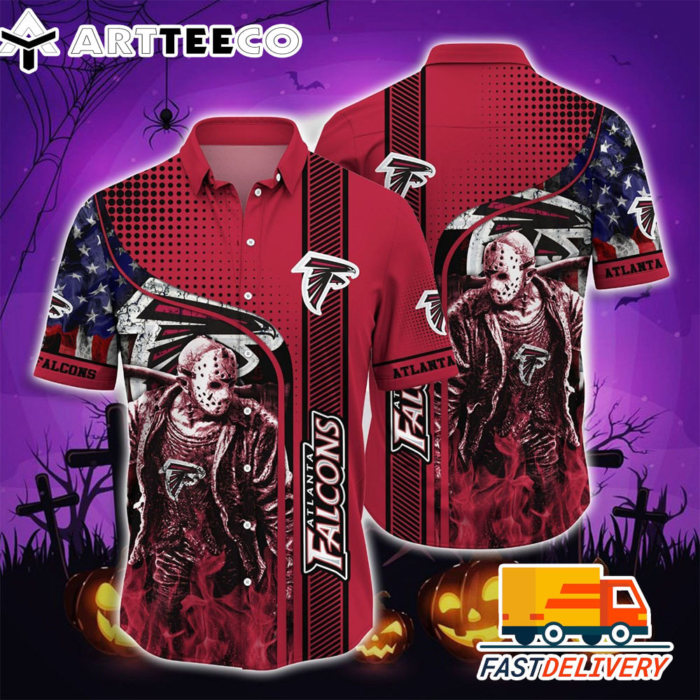 NFL Atlanta Falcons Hawaiian Shirt Halloween Jason Voorhees Gift For Fans Football Lover