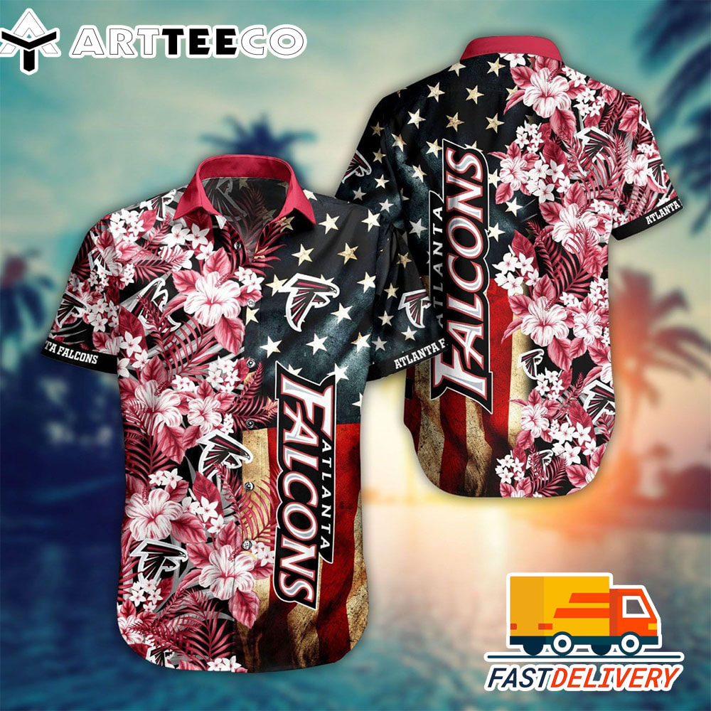 NFL Atlanta Falcons Hawaiian Shirt Style Flower Trendy Gift For Fans Football Lover