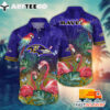 NFL Baltimore Ravens Hawaiian Shirt Style Flamingo Gift For Fans Football Lover