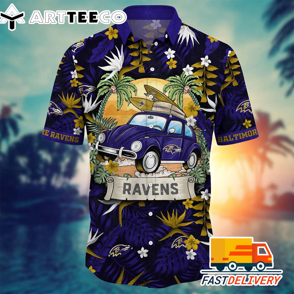 NFL Baltimore Ravens Hawaiian Shirt Style Holiday Gift For Fans Football Lover