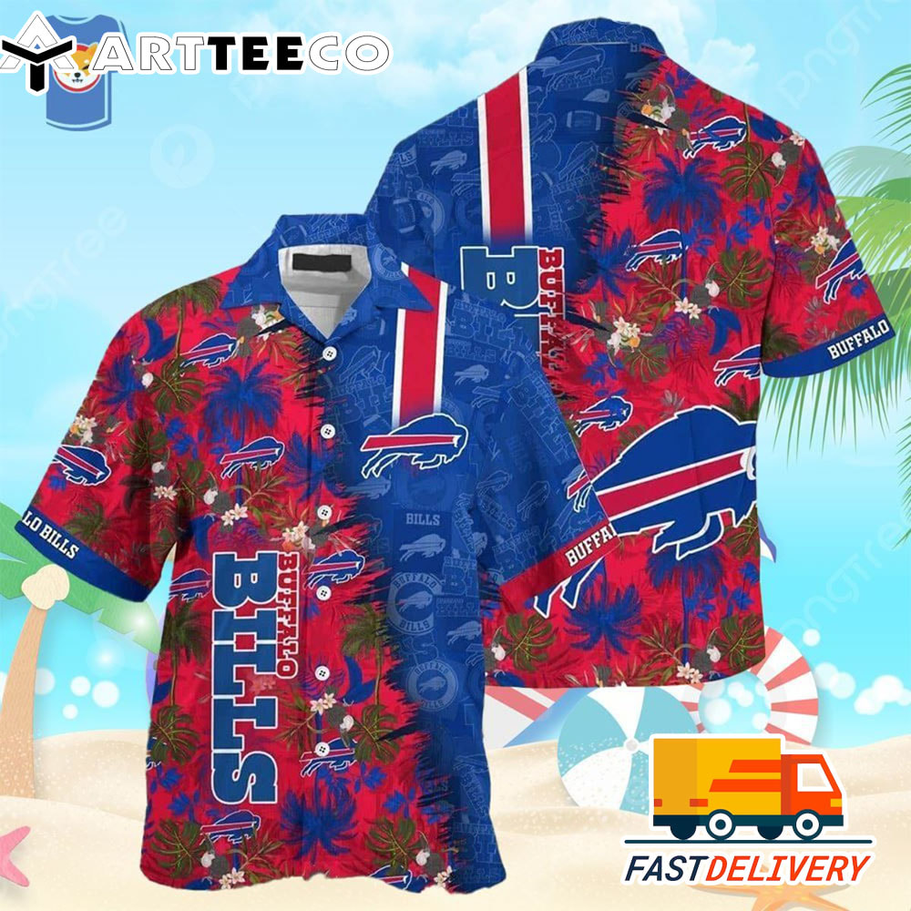 NFL Buffalo Bills Hawaiian Shirt Style Tropical Flower Gift For Fans Football Lover