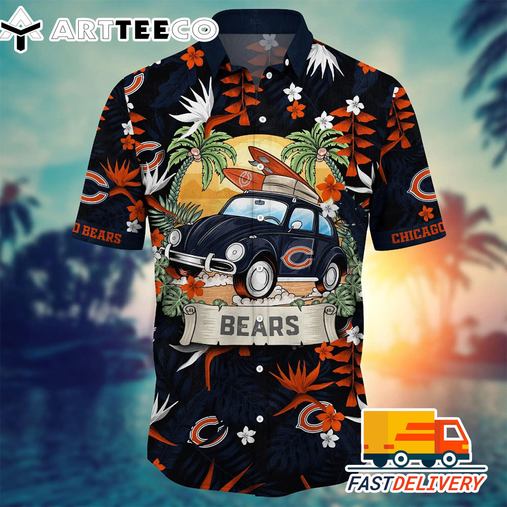 NFL Chicago Bears Hawaiian Shirt Style Beach Vacation Gift For Fans Football Lover