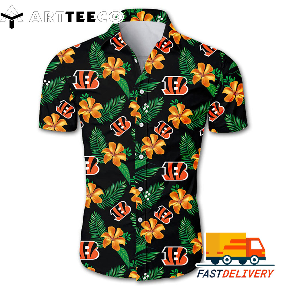 NFL Cincinnati Bengals Hawaiian Shirt Flower Gift For Fans Football Lover