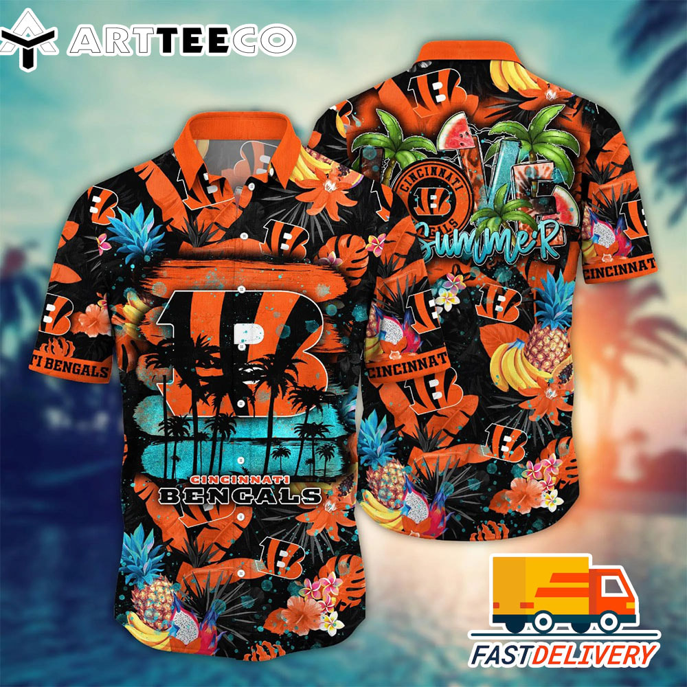 NFL Cincinnati Bengals Hawaiian Shirt Tropical Fruit Summer1