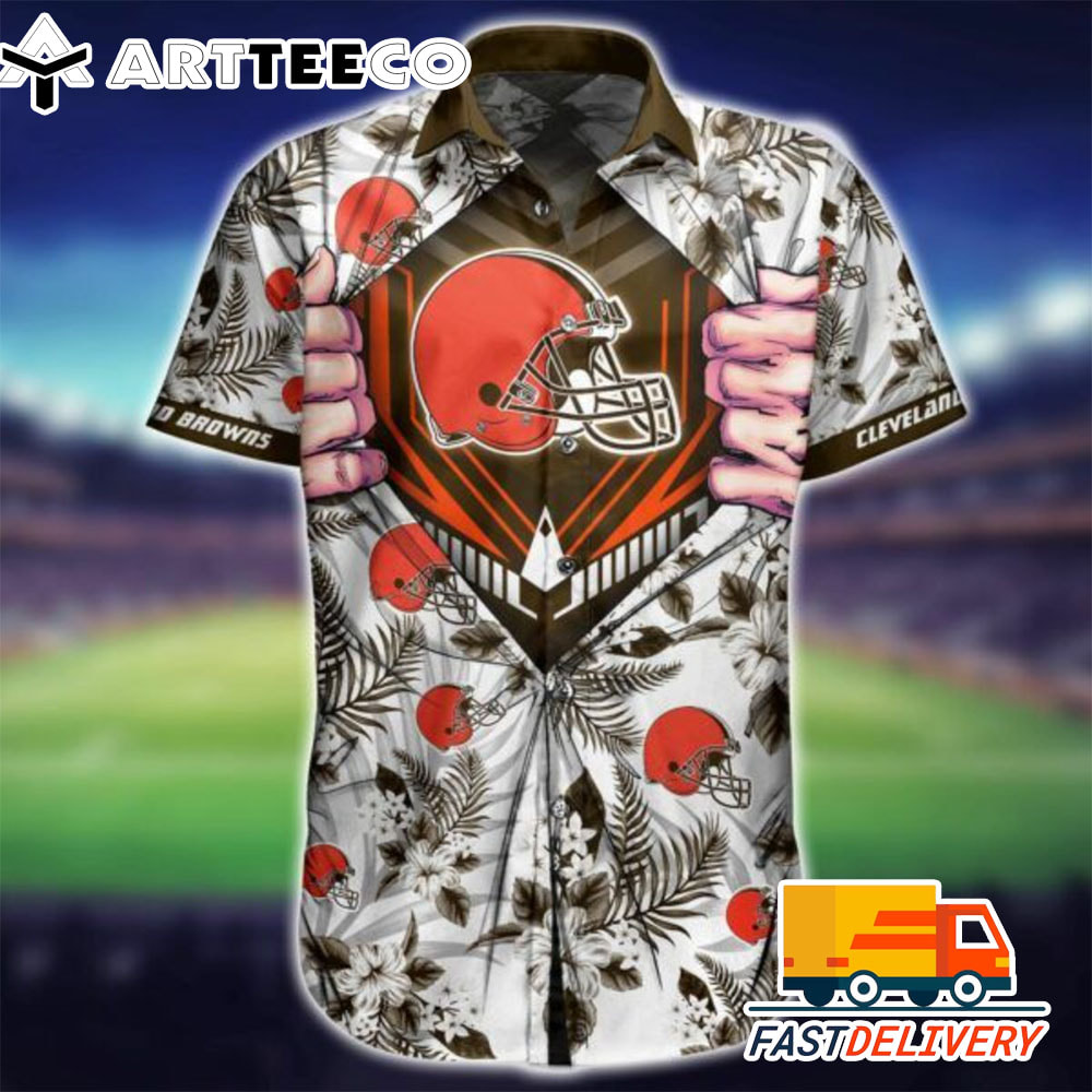 NFL Cleveland Browns Hawaiian Shirt Super Man Gift For Fans Football Lover