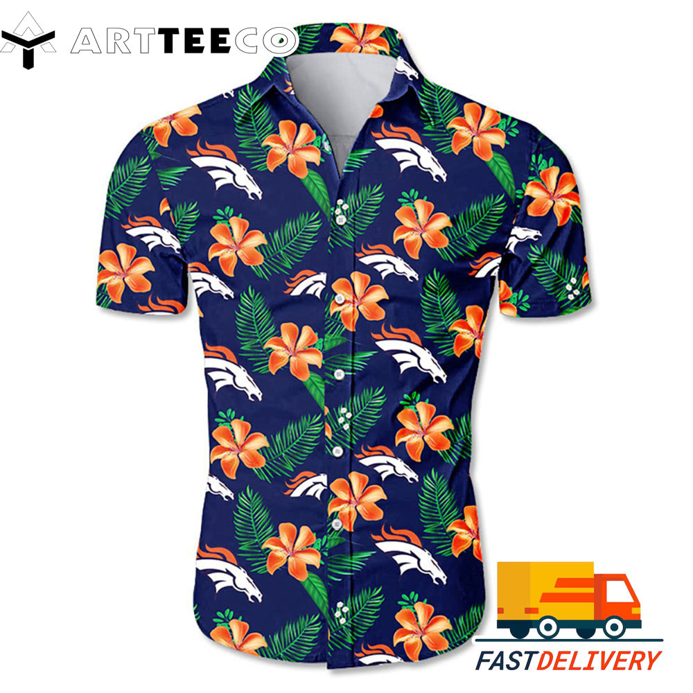 NFL Denver Broncos Hawaiian Shirt Flower Gift For Fans Football Lover