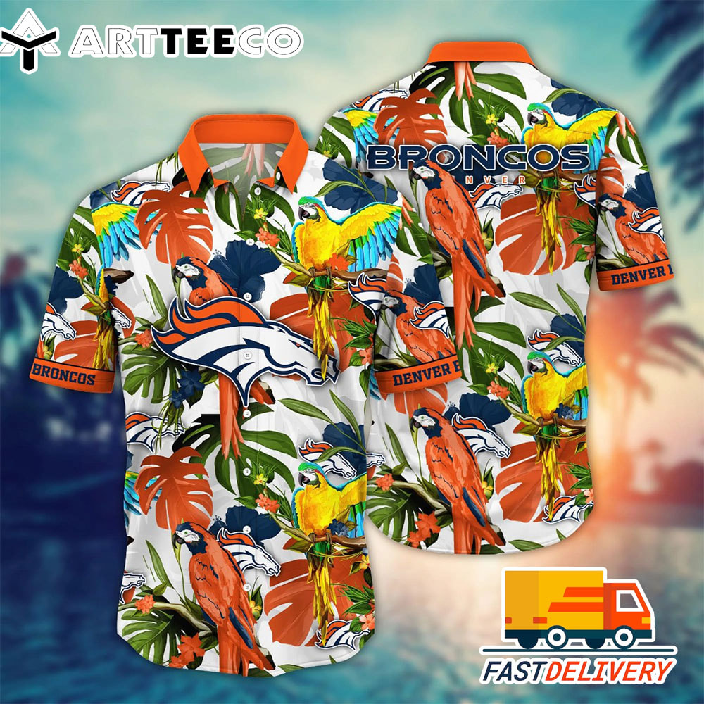 NFL Denver Broncos Hawaiian Shirt Style Tropical Bird Gift For Fans Football Lover