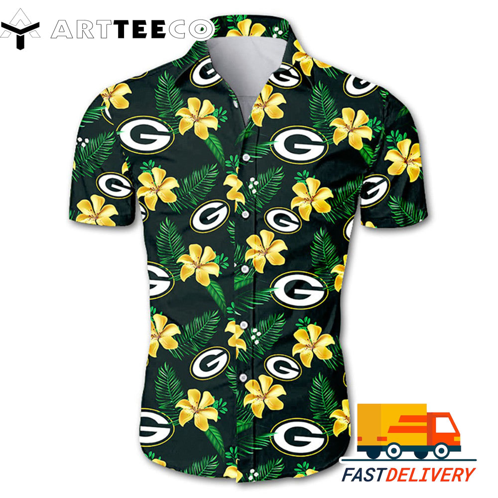 NFL Green Bay Packers Hawaiian Shirt Flower Gift For Fans Football Lover