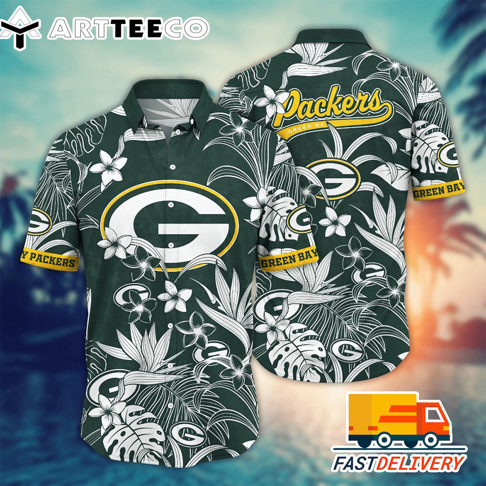 NFL Green Bay Packers Hawaiian Shirt Tropical Island Gift For Fans Football Lover