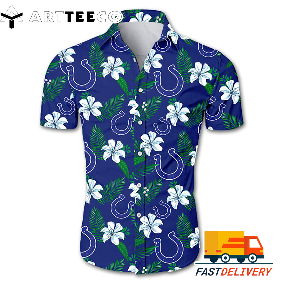 NFL Indianapolis Colts Hawaiian Shirt Flower Gift For Fans Football Lover