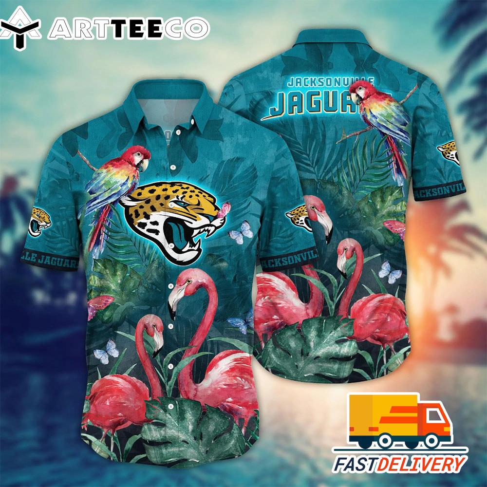 NFL Jacksonville Jaguars Hawaiian Shirt Flamingo Gift For Fans Football Lover