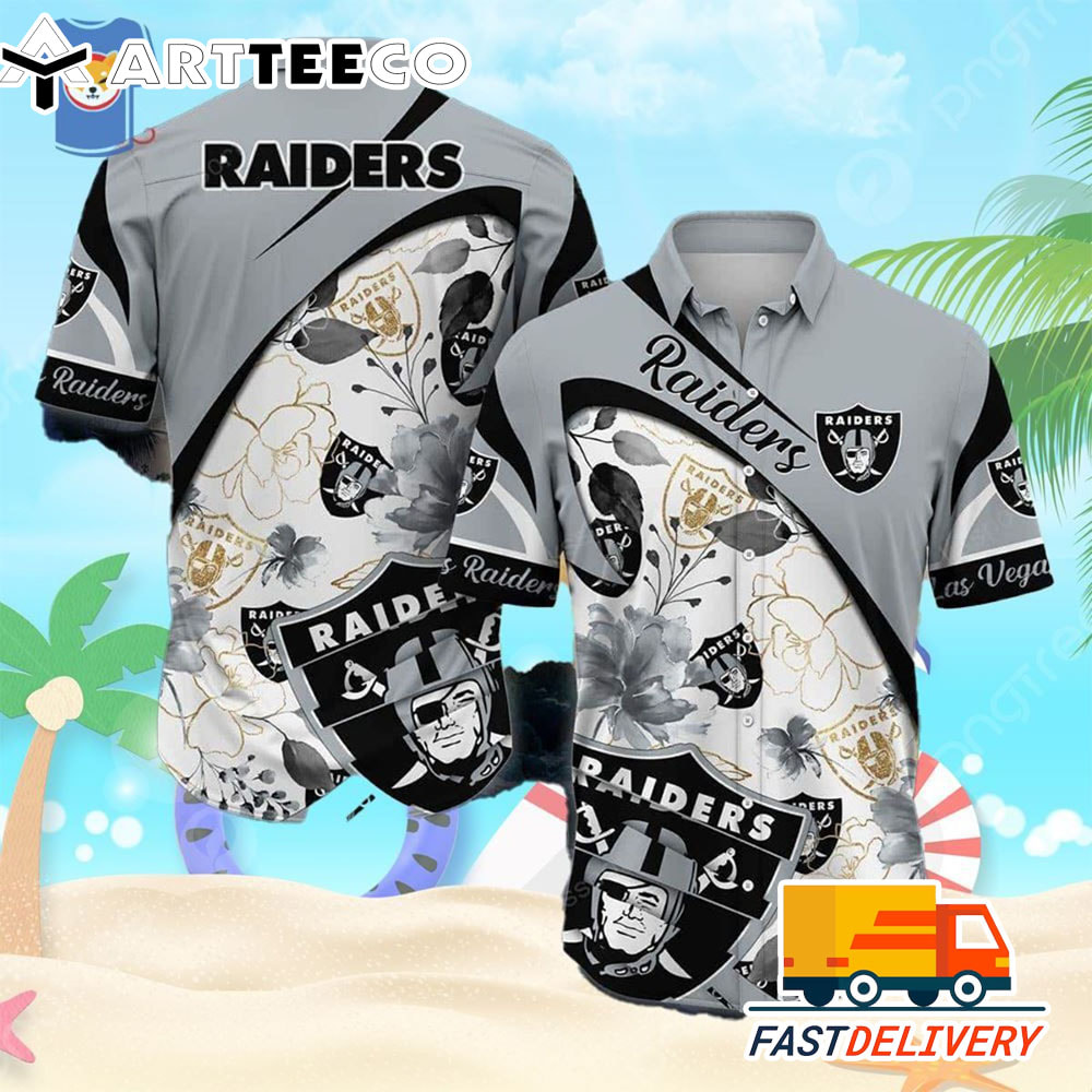 NFL Las Vegas Raiders Hawaiian Shirt Big Logo Gift For Fans Football Lover