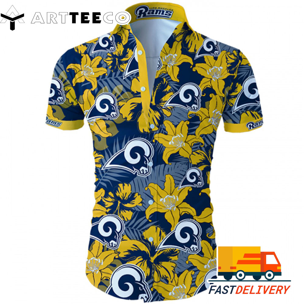 NFL Los Angeles Rams Hawaiian Shirt Tropical Flower For Fans1