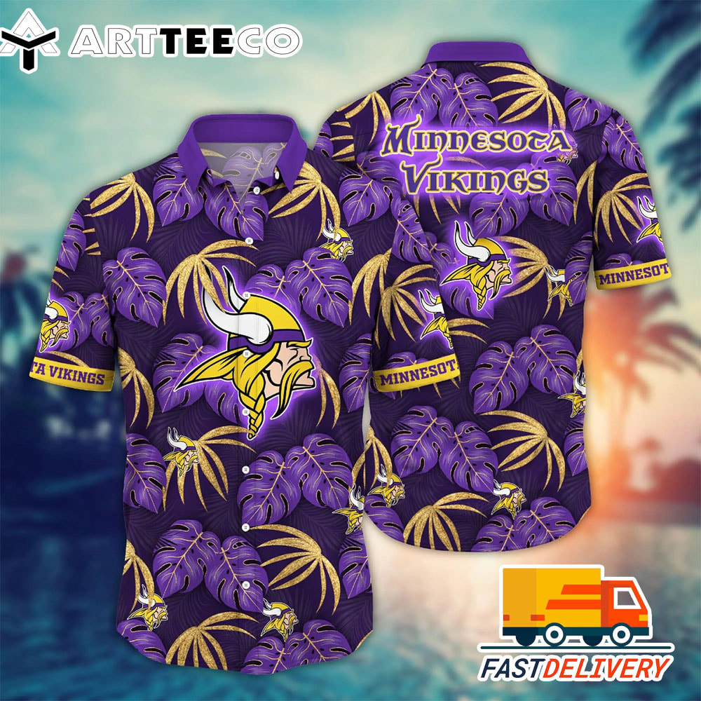 NFL Minnesota Vikings Hawaiian Shirt Tropical Gift For Fans Football Lover