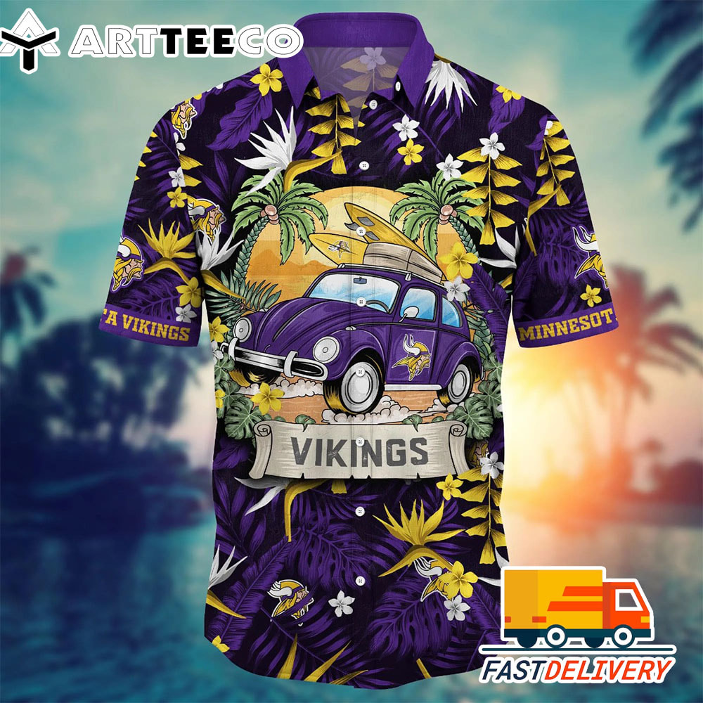 NFL Minnesota Vikings Hawaiian Shirt Vacation Gift For Fans Football Lover