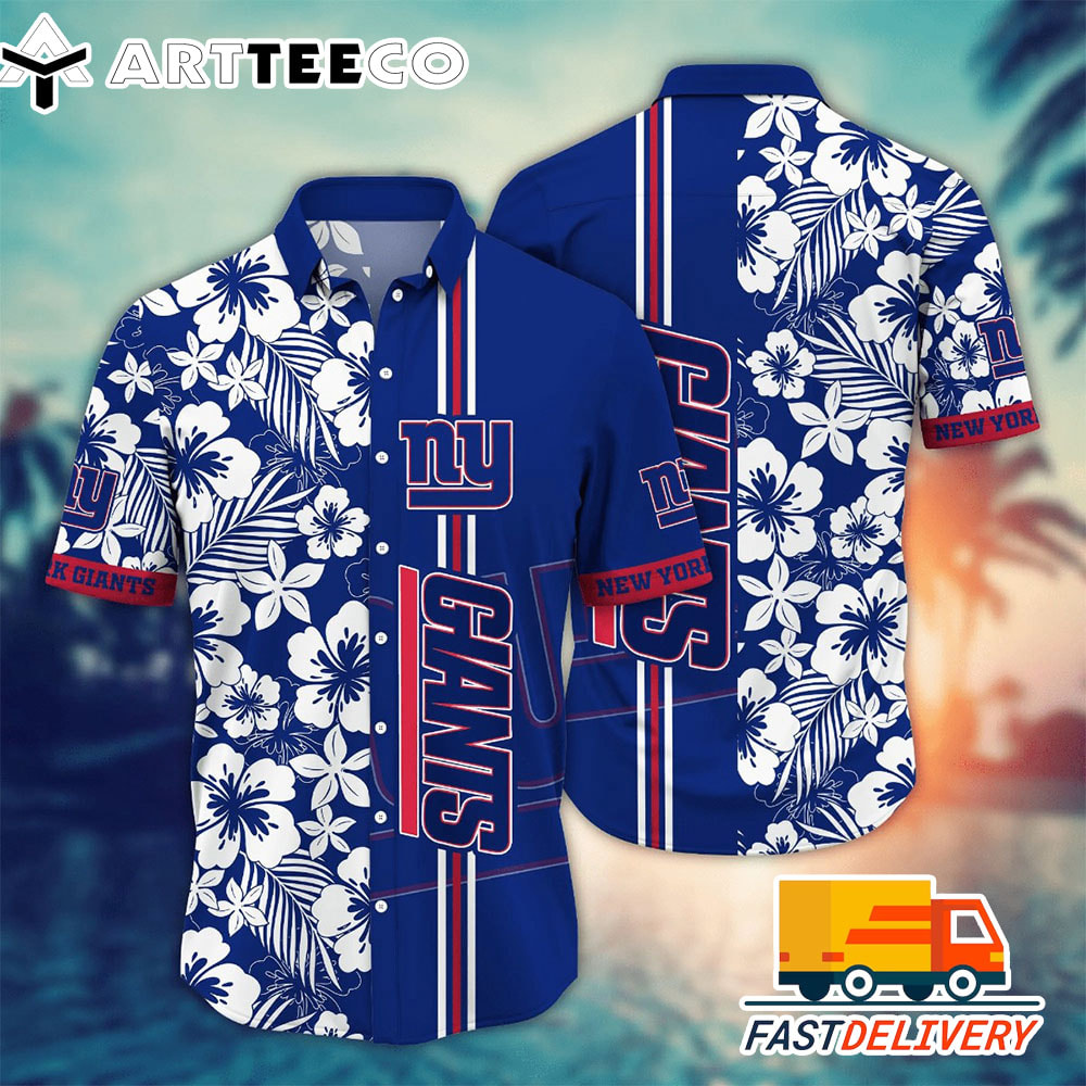 NFL New York Giants Hawaiian Shirt Big Flower Gift For Fans Football Lover