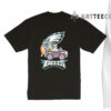 NFL The Bluey Characters Driving Car Philadenphia Eagles Shirt Gift For Football Fans 1