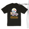 NFL The Bluey Characters Driving Car Pittsburgh Steelers Shirt Gift For Football Fans 1