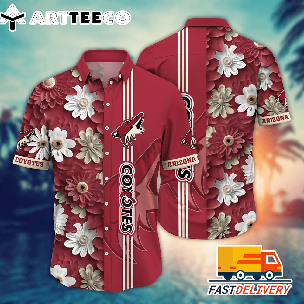 NHL Arizona Coyotes Hawaiian Shirt Big Flower Gift For Fans Football Lover