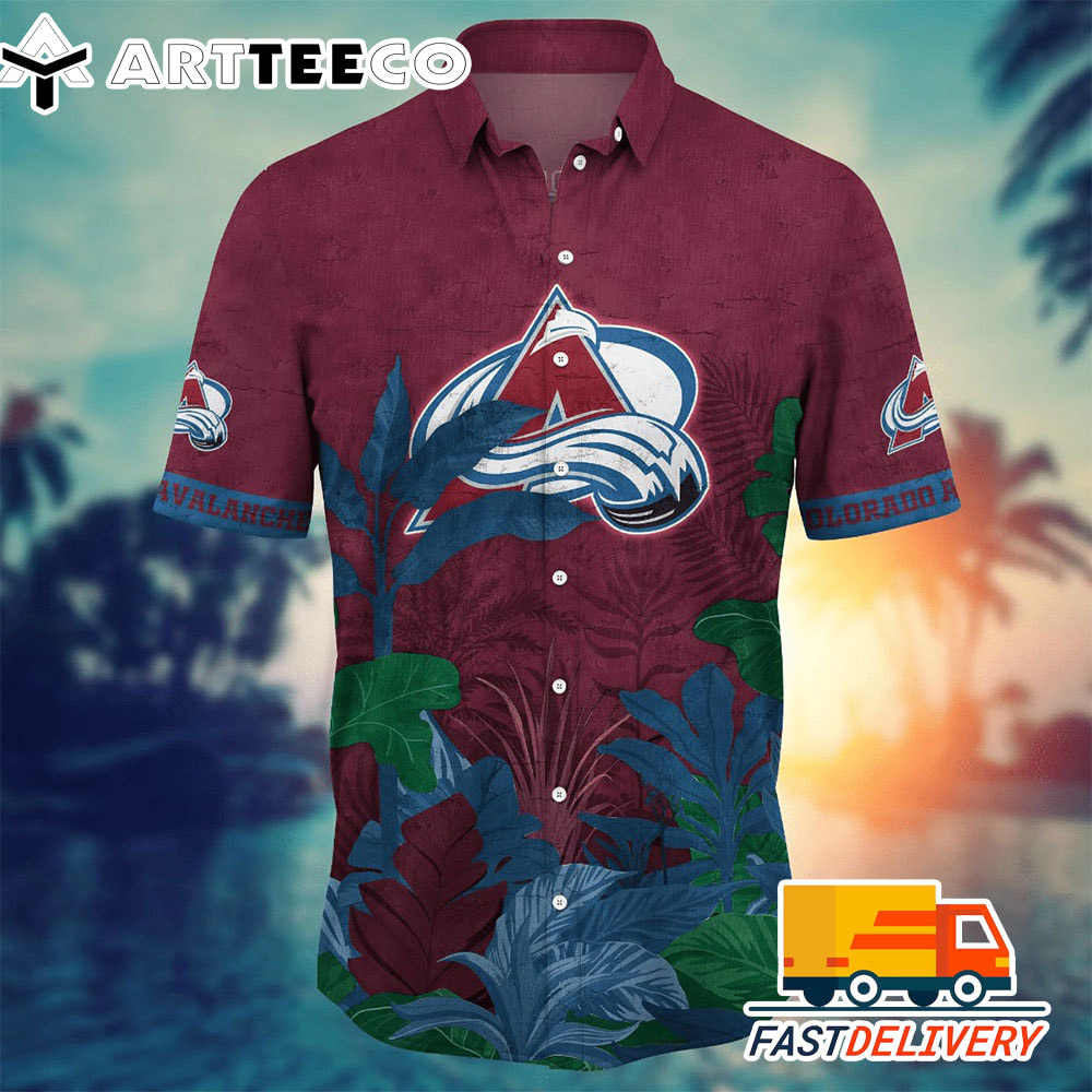 NHL Colorado Avalanche Hawaiian Shirt Tropical Tree Gift For Fans Football Lover