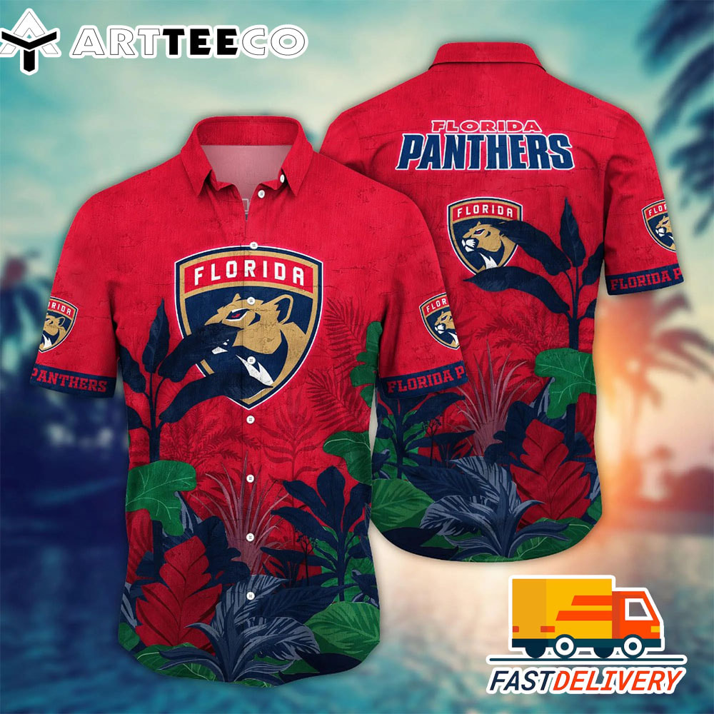 NHL Florida Panthers Hawaiian Shirt Tropical Tree Gift For Fans Football Lover