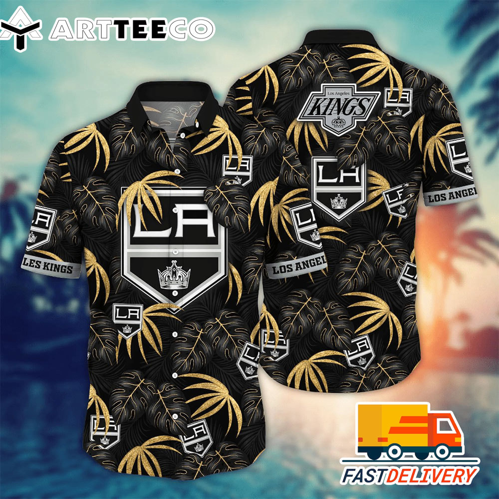 NHL Los Angeles Kings Hawaiian Shirt Leaf Gift For Fans Football Lover