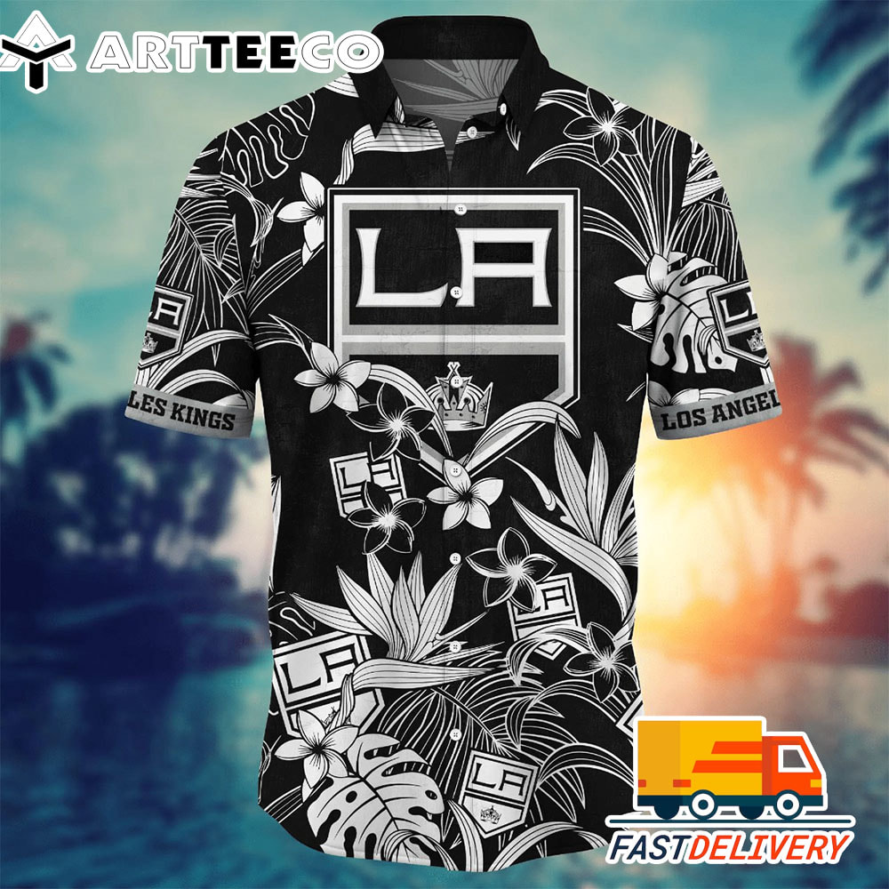 NHL Los Angeles Kings Hawaiian Shirt Tropical Flower Gift For Fans Football Lover