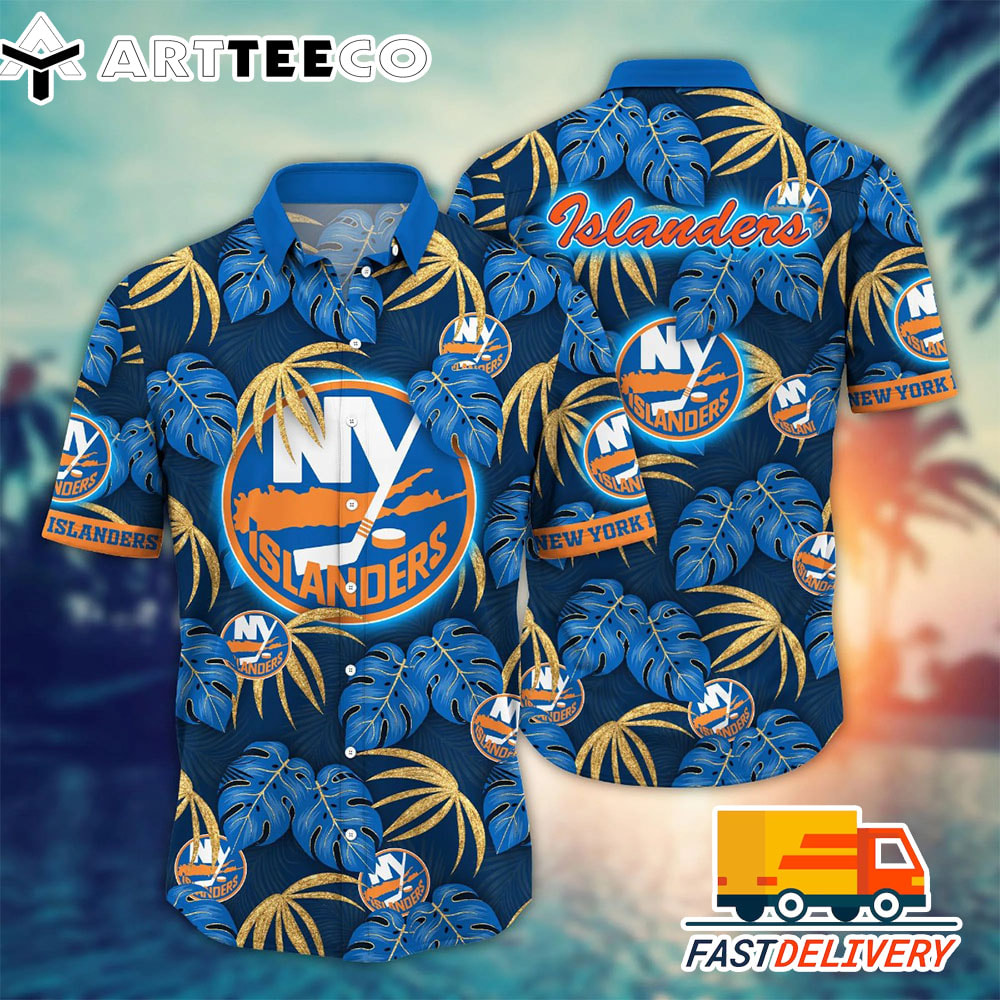 NHL New York Islanders Hawaiian Shirt Leaf Gift For Fans Football Lover