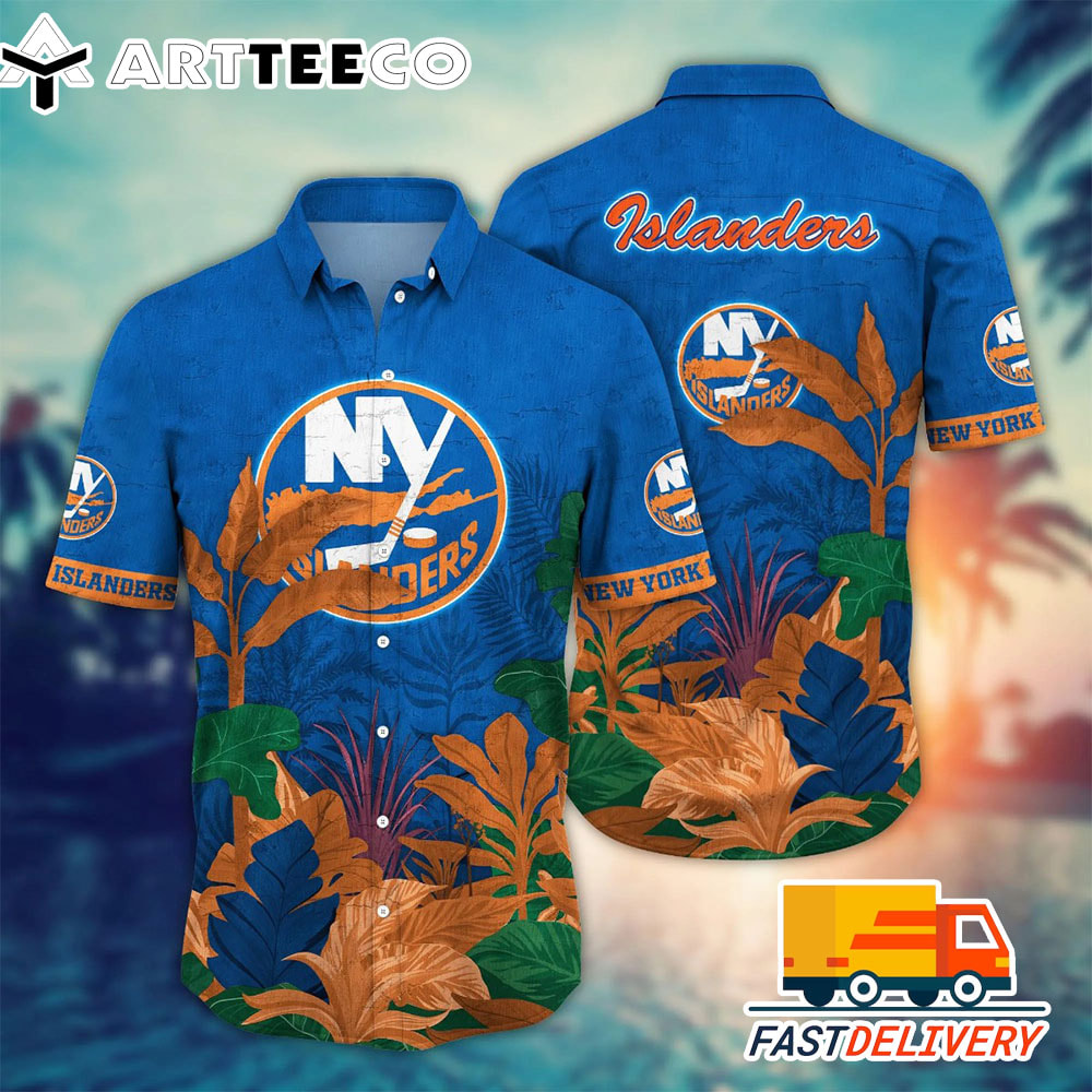 NHL New York Islanders Hawaiian Shirt Tropical Tree Gift For Fans Football Lover